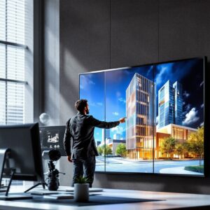 Ejemplo de un proyecto de modelado 3D arquitectónico en software, mostrando qué es modelado 3D.
